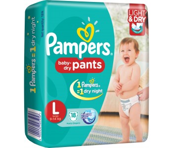 PAMPERS PANTS LARGE 9-14KG 7 PADS